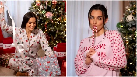 FOTO INCENDIAR cu Alexia Eram în lenjerie intimă, lângă bradul de Crăciun