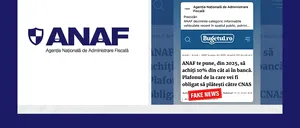 FAKE NEWS. ANAF dezminte zvonurile privind taxa de 10% pe banii din conturile bancare ale contribuabililor