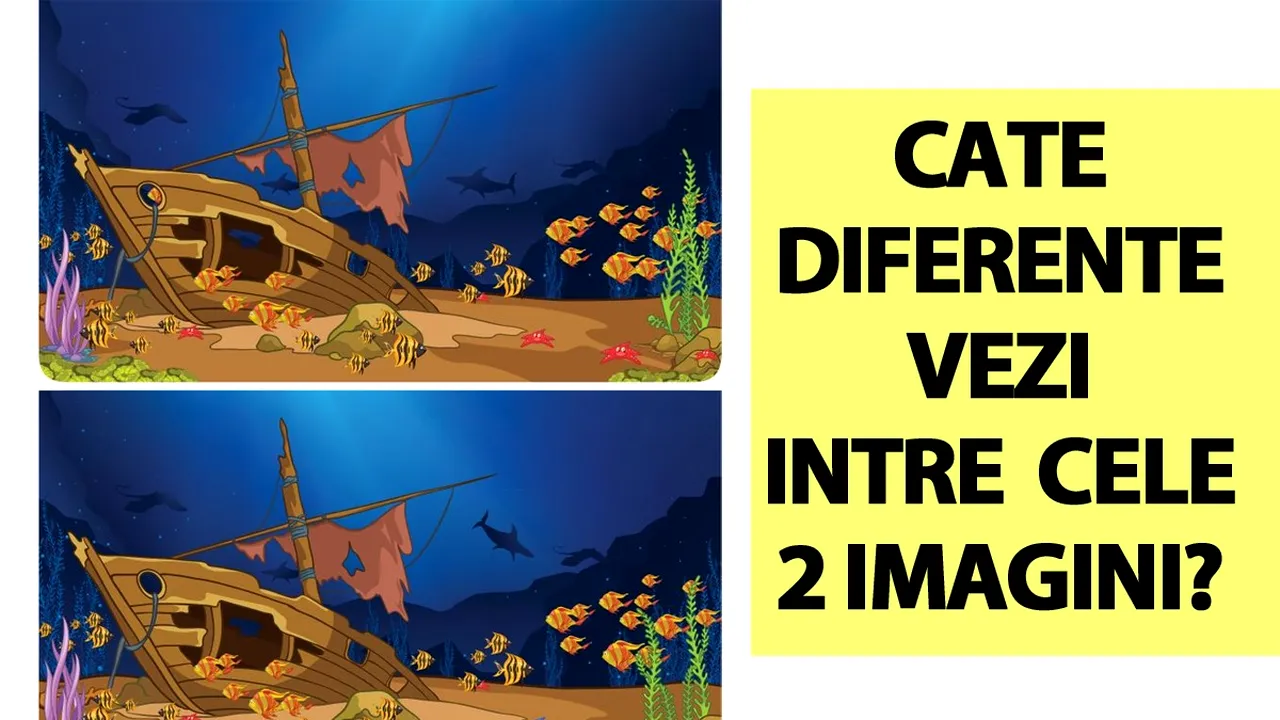 Test IQ destinat exclusiv geniilor, cu 10 întrebări | Câte diferențe vezi între cele 2 poze?