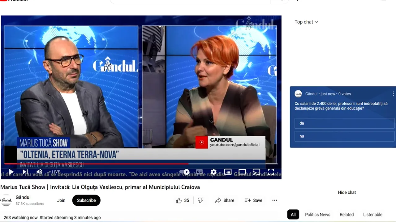 POLL Marius Tucă Show: „Cu salarii de 2.400 de lei, profesorii sunt îndreptățiți să declanșeze greva generală în educație?”