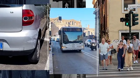 EXCLUSIV VIDEO | Cum se circulă la Roma. Majoritatea autoturismelor sunt lovite, iar autobuzele depășesc de multe ori limita de viteză