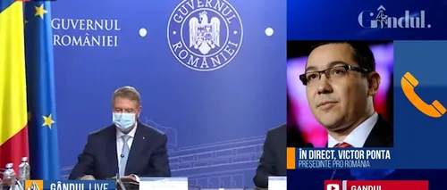 GÂNDUL LIVE. Victor Ponta, președinte Pro România: Economia va fi distrusă pe 7-8 decembrie, vom intra în lockdown exact în perioada de sărbători