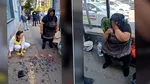 Imagini revoltătoare în Sectorul 1. O bătrână care vindea fructe și legume a izbucnit în plâns după ce polițiștii locali i-au împrăștiat marfa pe trotuare