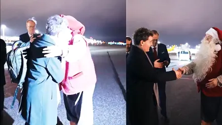 Nicușor Dan s-a bucurat ca un copil, atunci când a fost întâmpinat de Moș Crăciun în Finlanda. Pare să fi uitat de summit-ul cu liderii europeni