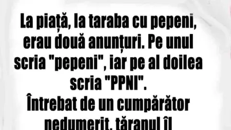 Bancul de sâmbătă | Taraba cu pepeni