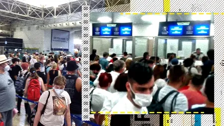 ”Marea îmbulzeală” de pe aeroport. Măsurile de protecție, tratate cu superficialitate | VIDEO