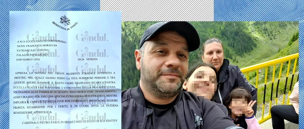 EXCLUSIV | Papa Francisc, mesaj de condoleanțe pentru rudele familiei de români care a pierit în tragedia de lângă Veneția