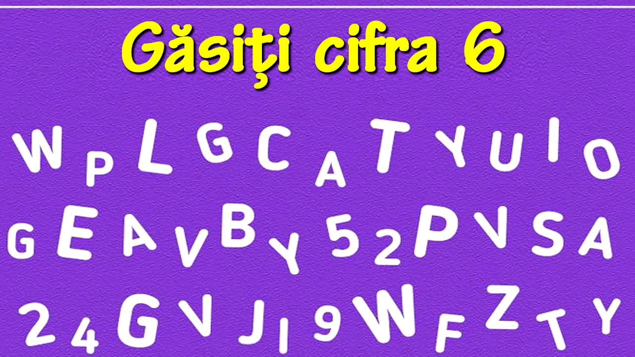 TEST IQ | Găsiți cifra 6 în această imagine! Atenție mare la detalii!