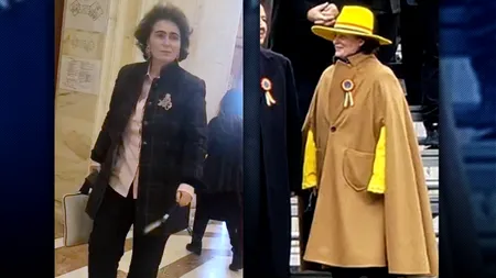 O nouă apariție a judecătoarei Iulia Scântei. De la celebra pălărie galbenă, a trecut la un alt accesoriu, de data aceasta purtat la piept