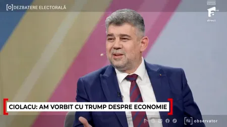 Marcel Ciolacu, a doua convorbire cu TRUMP: Îmi place foarte mult de Donald Trump. Eu l-aș fi votat cu două mâini pentru această funcție