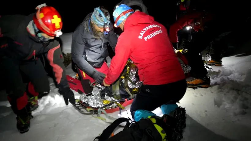 Primele imagini de la tragedia din Bucegi, unde doi alpiniști au fost găsiți decedați