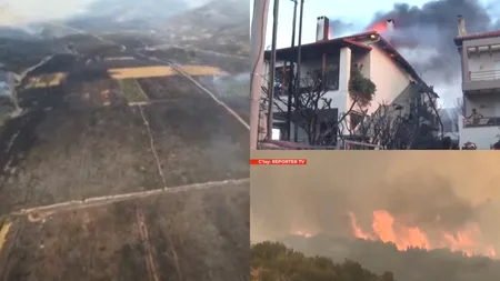 Grecia este afectată de incendii. Pompierii s-au luptat să stingă flăcările. S-au auzit explozii în apropiere de Atena