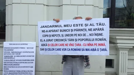 Miting de susținere a Jandarmeriei: Dacă nu te îndepărtezi de huligani, îți asumi BĂTĂIȚA