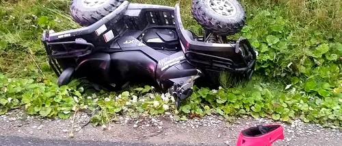 O fată de 16 ani a căzut cu un ATV într-o râpă adâncă de 20 de metri, în județul Brașov. Care e starea victimei