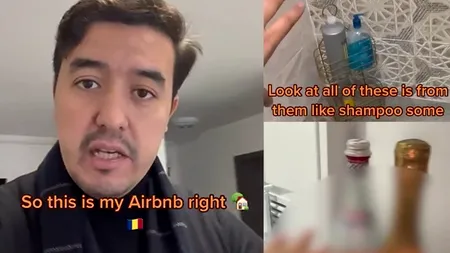 VIDEO - Turist străin, impresionat de ce a găsit într-o cameră închiriată prin Airbnb în România: „Nu este deloc un cadou ieftin. În frigider mi-au lăsat apă și...”