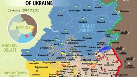 HARTA conflictului din estul Ucrainei: Cum au evoluat luptele în ultimele două săptămâni - FOTO
