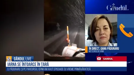 GÂNDUL LIVE. Prognoza meteo. Meteorolog ANM: „Vorbim de iarnă, dar pentru un interval scurt de timp”