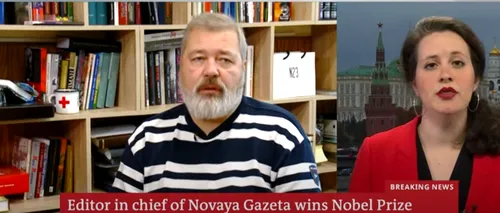 Autoritățile de la Moscova îl califică pe jurnalistul Dmitri Muratov ca „agent străin” la scurt timp după ce a primit premiul Nobel pentru pace