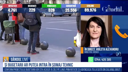 Cine decide care bugetari intră în șomaj tehnic? Răspunsul Violetei Alexandru, ministrul Muncii, la GÂNDUL LIVE