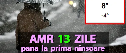 Au mai rămas 13 zile până când vin NINSORILE în România. Meteorologii Weather.com anunță care sunt zonele în care vine iarna