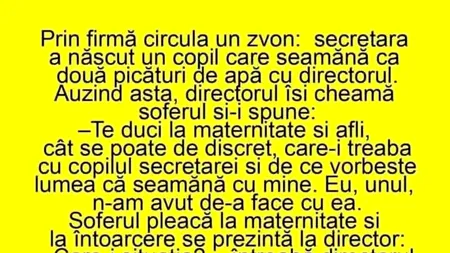 BANCUL ZILEI | Prin firmă circulă un zvon