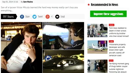 Victoraș Micula a ajuns în The Mirror: 