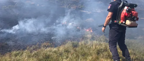 FOTO-VIDEO | Muntele Găina, cuprins de un incendiu de vegetație. Ce suprafață a fost afectată
