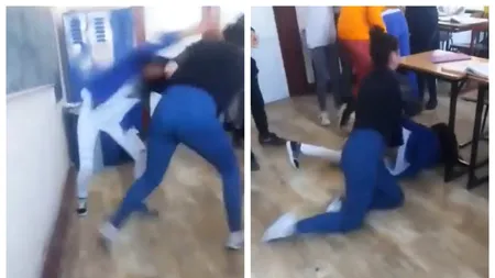 VIDEO| Elevă din Brașov, lovită cu bestialitate de o colegă, chiar în sala de clasă. Agresoarea a pus-o la pământ și a lovit-o cu pumnii și picioarele
