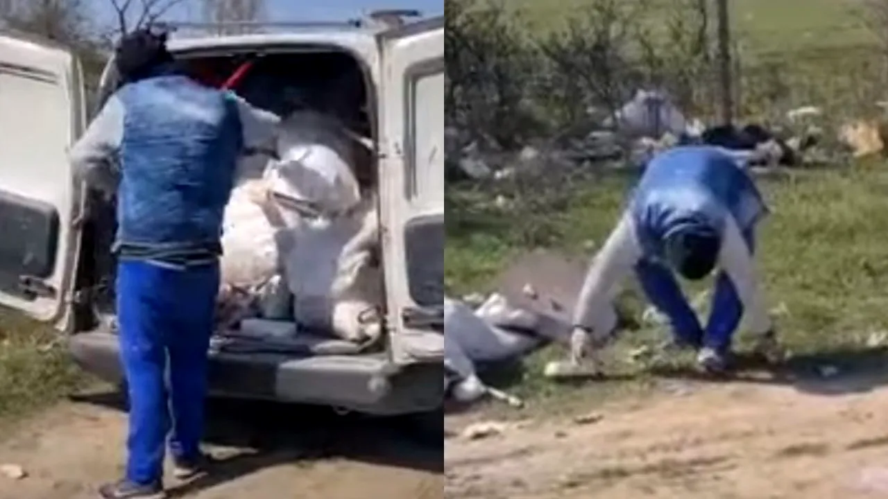 Gunoi „scump” de 30.000 de lei! Amendă usturătoare pentru un tânăr care arunca moloz la marginea satului - VIDEO