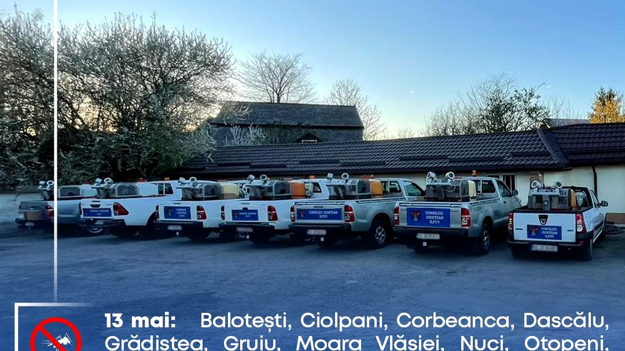 CJ ILFOV continuă să împrăștie STING împotriva țânțarilor în 13 LOCALITĂȚI