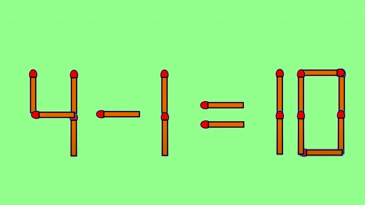 TEST IQ | 4 - 1 = 10 este greșit. Corectați egalitatea, mutând doar un băț