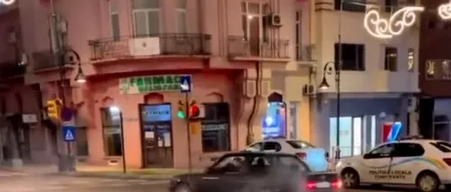 VIDEO. Haos în trafic. Un șofer din Constanța a făcut drifturi de față cu polițiștii locali