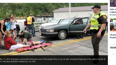 Cincizeci de persoane, rănite de o mașină la o paradă în Virginia