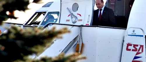 Băsescu, întrebat ce culoar de zbor va alege pentru deplasarea în Polonia: Pe cel mai sigur!