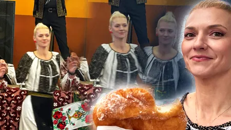 Alina Gorghiu joacă în hora satului argeşean Gliganu. La final, s-a dres cu o porţie de gogoşi