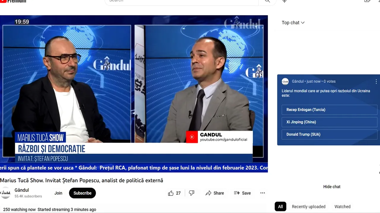 POLL Marius Tucă Show: „Cine este liderul mondial care ar putea opri războiul din Ucraina?”. Vezi cele trei variante de răspuns