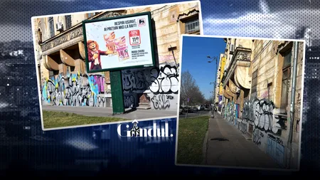 Primăria Capitalei a demontat un panou publicitar și a montat și stâlpișori în fața Sălii Palatului