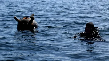 O mină marină a fost descoperită de Garda de Coastă plutind în derivă în Marea Neagră, la 10 kilometri de Sulina