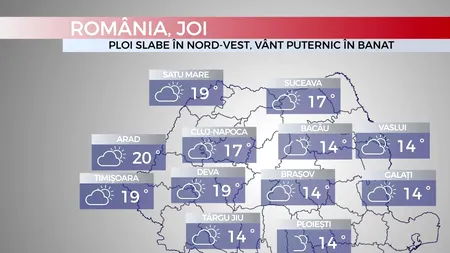 METEO. Vreme în general frumoasă. Temperaturile pot ajunge și până la 20 de grade 