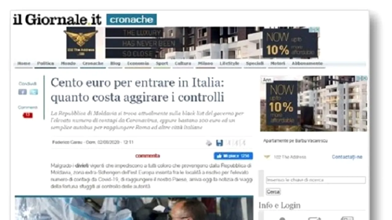 Un alt atac al presei italiene, însă sub formă de fake news: „România infectează Italia cu basarabeni”