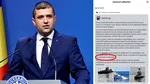 Miruță s-a răzgândit. După ce a anunțat că drona distrusă lângă Neptun Deep era încărcată cu explozibil, ministrul Apărării și-a editat postarea