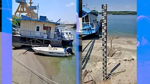 Minim istoric al debitului Dunării la Calafat. Apele fluviului scad de la o zi la alta