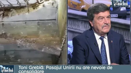VIDEO EXCLUSIV | Toni Greblă, despre Pasajul Unirii: „Nu are nevoie de consolidare” / „Problema mai complicată este a planșeului și a casetei Dâmboviței”