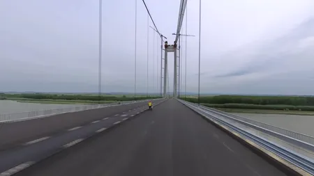 VIDEO | Au apărut primele imagini aeriene cu podul suspendat de la Brăila, care va fi inaugurat în curând. Cum arată bijuteria arhitecturală