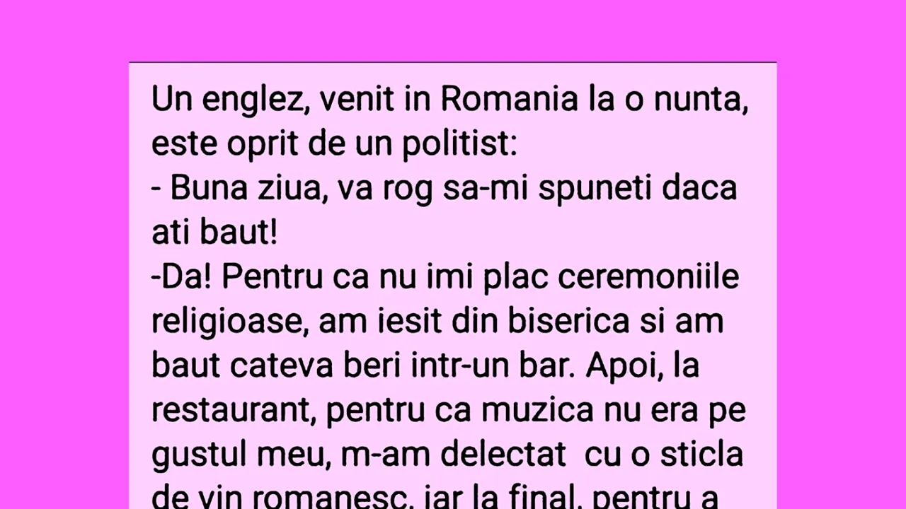 BANCUL ZILEI | Englezul și nunta românească