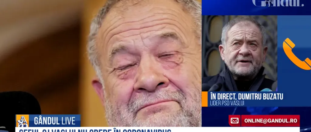 GÂNDUL LIVE. Dumitru Buzatu, liderul PSD Vaslui, a răbufnit în direct: „Nu cred în coronavirus, pot să cred în Dumnezeu!” / „Dumneavoastră vreți să mă învățați pe mine...”