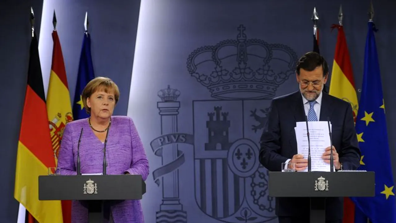 Merkel respinge apelul lui Rajoy ca națiunile puternice din zona euro să susțină economia regiunii