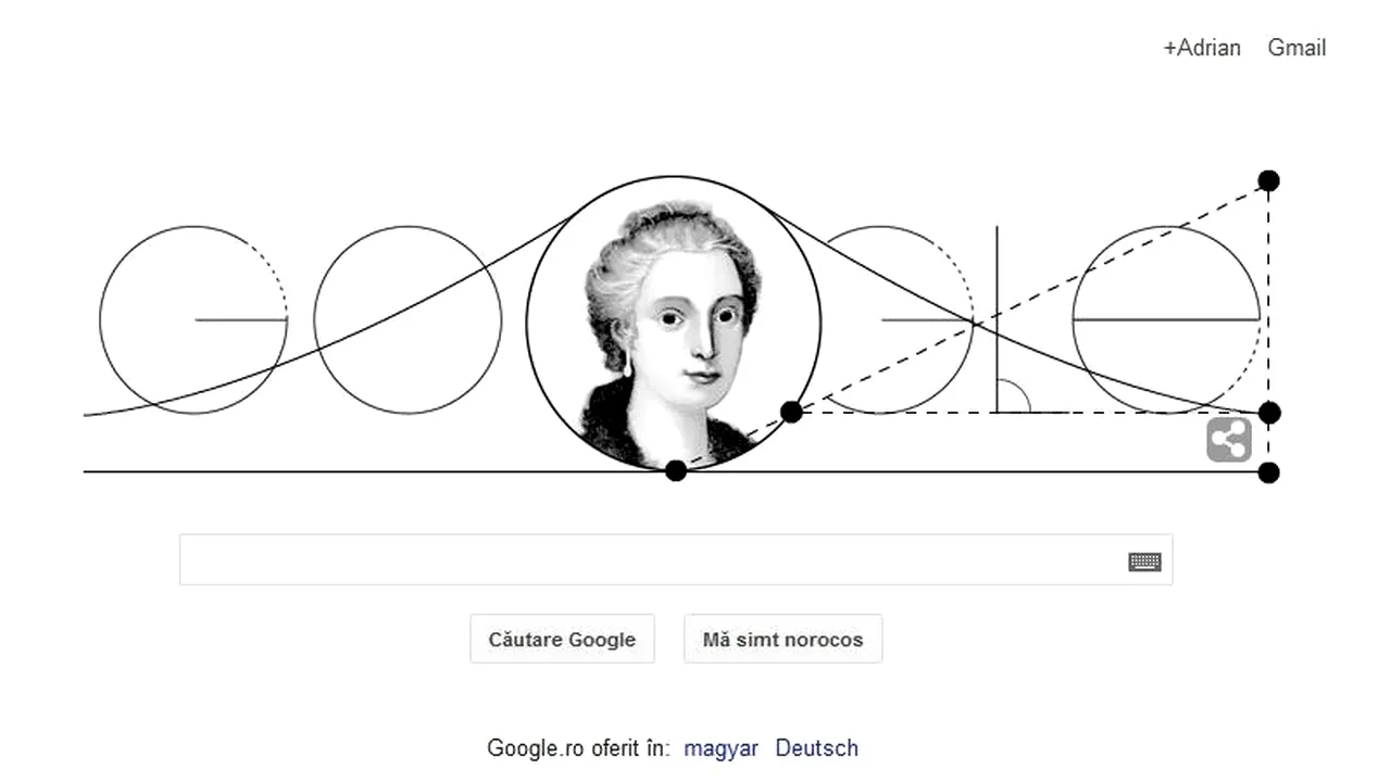 MARIA GAETANA AGNESI. GOOGLE DOODLE la 296 de ani de la nașterea matematicianei