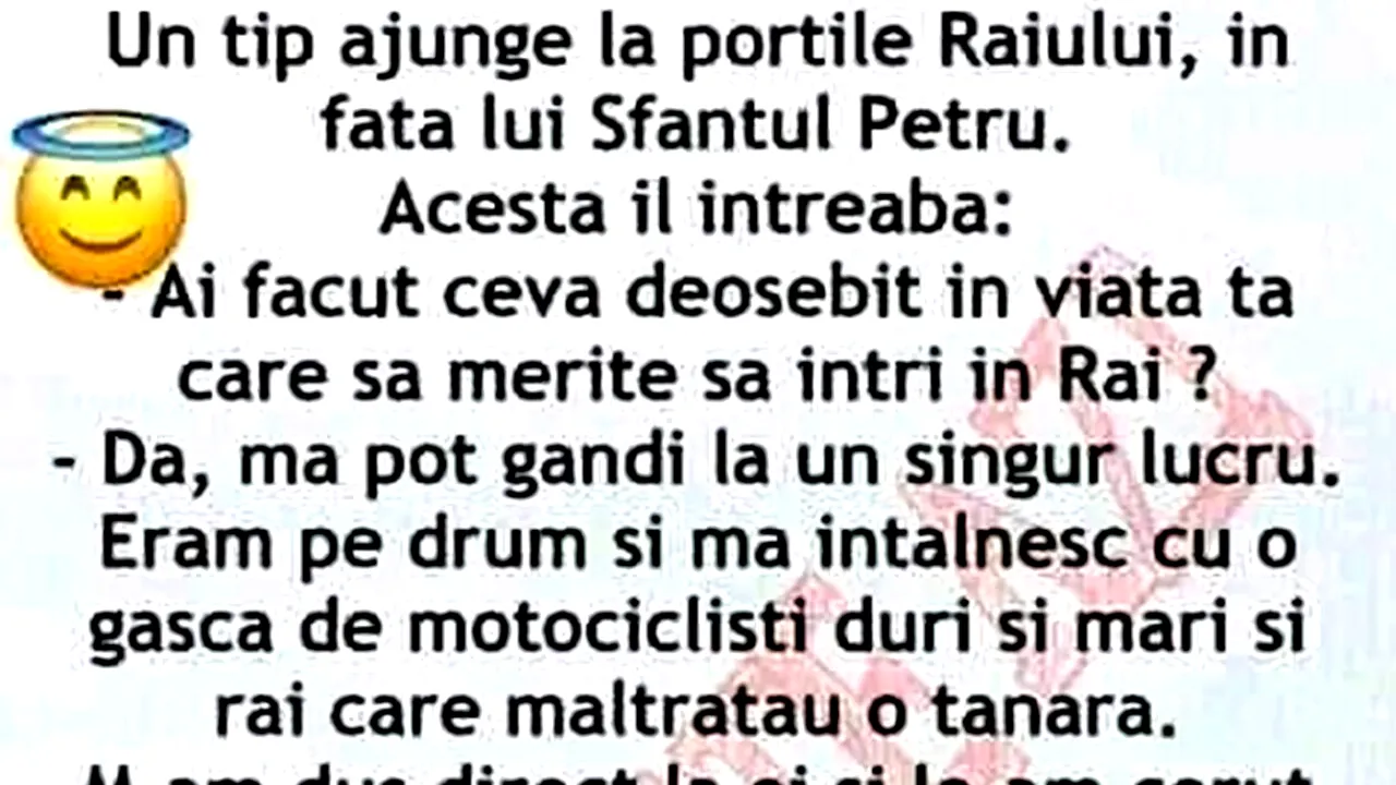 BANCUL ZILEI | Un tip ajunge la Poarta Raiului, în fața Sfântului Petru