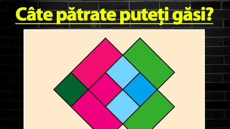 TEST IQ cu 10 întrebări, la care și geniile greșesc | Prima: Câte pătrate sunt în imagine?